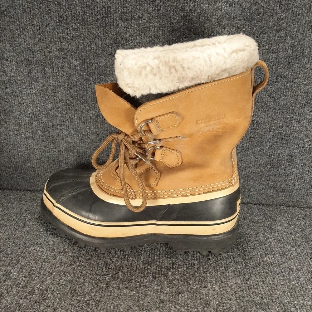 Sorel Caribou Waterproof Winter Boots Brown Leather Insulated Warm Men's 8 EU 40